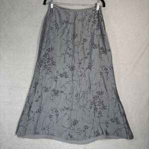 Vintage Jones And Co Silk Blend Skirt Size 6 Fairy Grunge Midi Vines Florals Y2K
